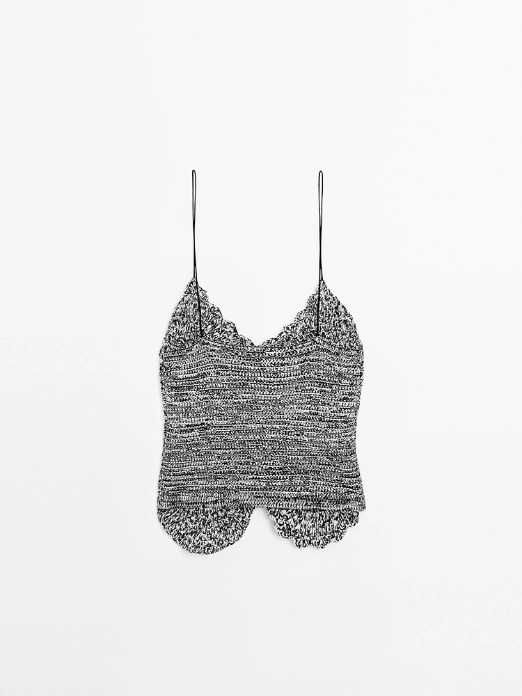 Top crochet en maille moulinée