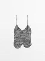 Top crochet en maille moulinée