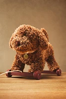 CHILDREN'S PLUSH TOY DOG WITH WHEELS