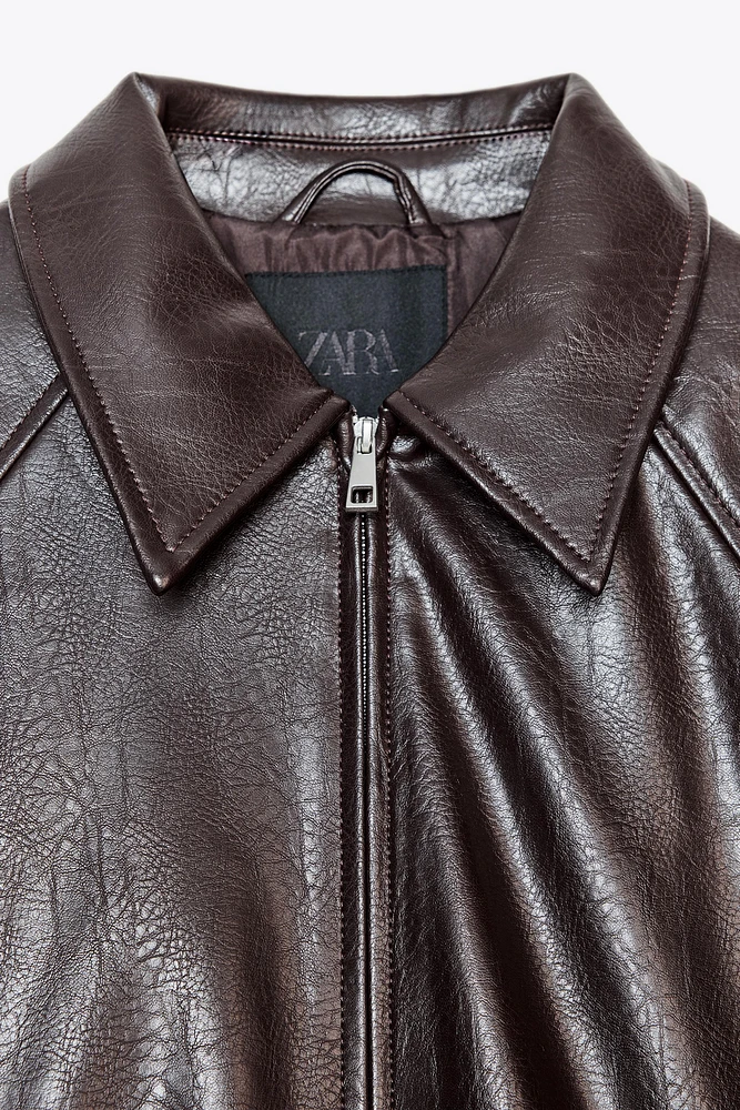 BLOUSON BOMBER MATIÈRE SYNTHÈTIQUE