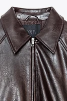 BLOUSON BOMBER MATIÈRE SYNTHÈTIQUE