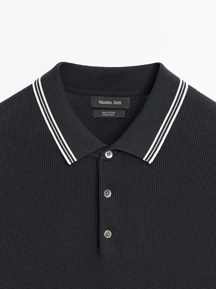 100% cotton knit polo shirt