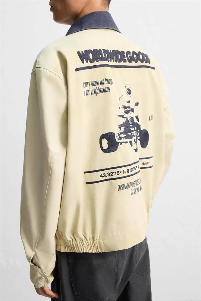 WASHED EMBROIDERED JACKET