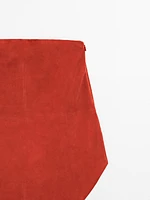 Top long asymétrique en cuir et daim - Limited Edition