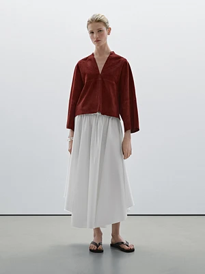 Jupe midi asymétrique fluide