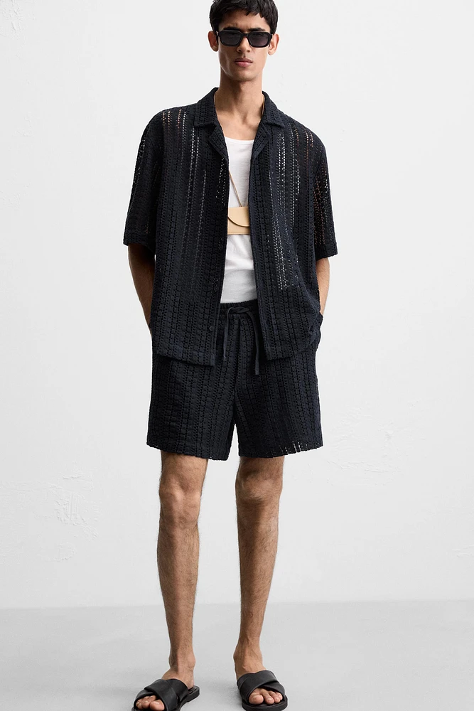 STRUCTURED CROCHET SHORTS