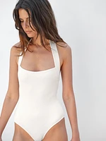 Maillot de bain à encolure américaine