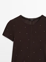 T-shirt with metal studs
