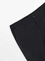 Regular fit technical fabric trousers