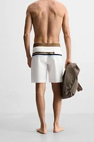 MAILLOT DE BAIN LONG À BANDES