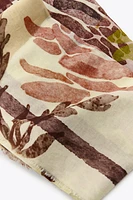 FOULARD COTON À IMPRIMÉ PIVOINES