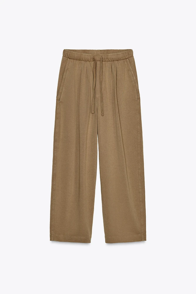 PANTALON LARGE 7/8 DÉLAVÉ