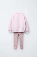 ENSEMBLE SWEAT AVEC PIÈCE ET LEGGING RIB IMPRIMÉ