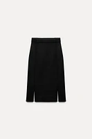 KNIT MIDI SKIRT WITH SLITS