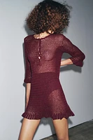 CROCHET KNIT MINI DRESS
