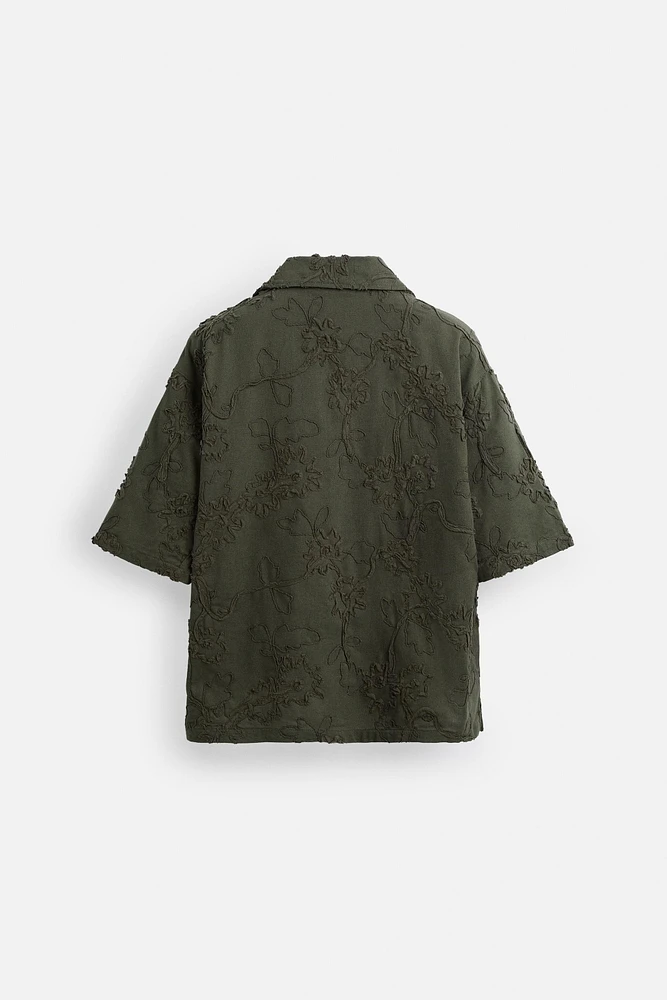 FLORAL APPLIQUÉ SHIRT