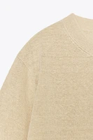 TOP EN MAILLE À MANCHES COURTES AVEC LIN