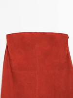 Top long asymétrique en cuir et daim - Limited Edition