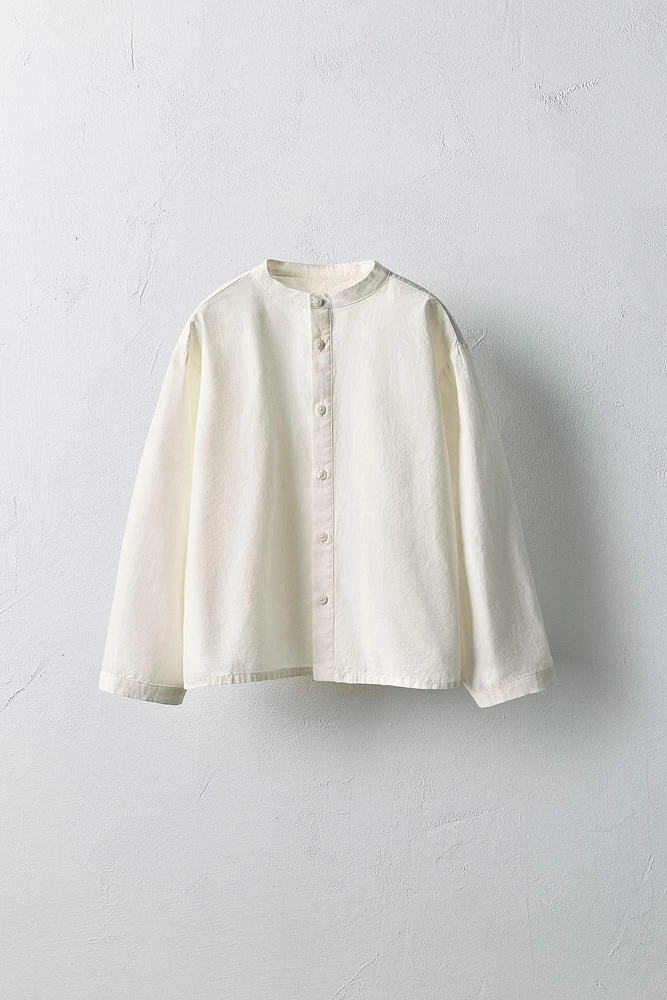ANS/ CHEMISE EN POPELINE COL MAO ÉDITION LIMITÉE