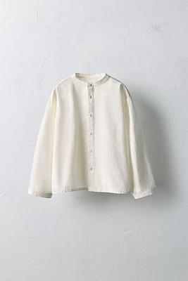 AGES 2-5/LIMITED EDITION MANDARIN COLLAR POPLIN SHIRT