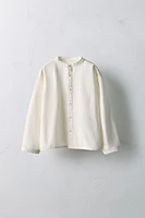 ANS/ CHEMISE EN POPELINE COL MAO ÉDITION LIMITÉE