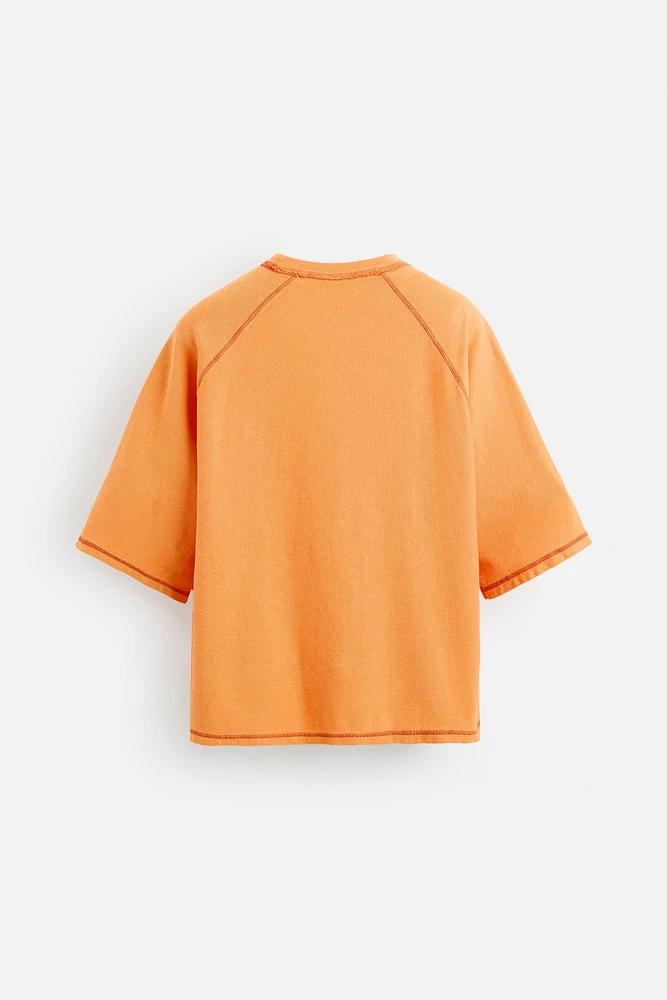 CONTRAST KNIT T-SHIRT