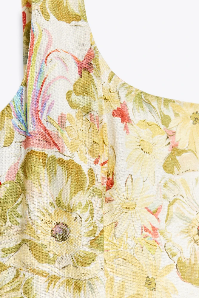 ZW COLLECTION LINEN PRINT DRESS