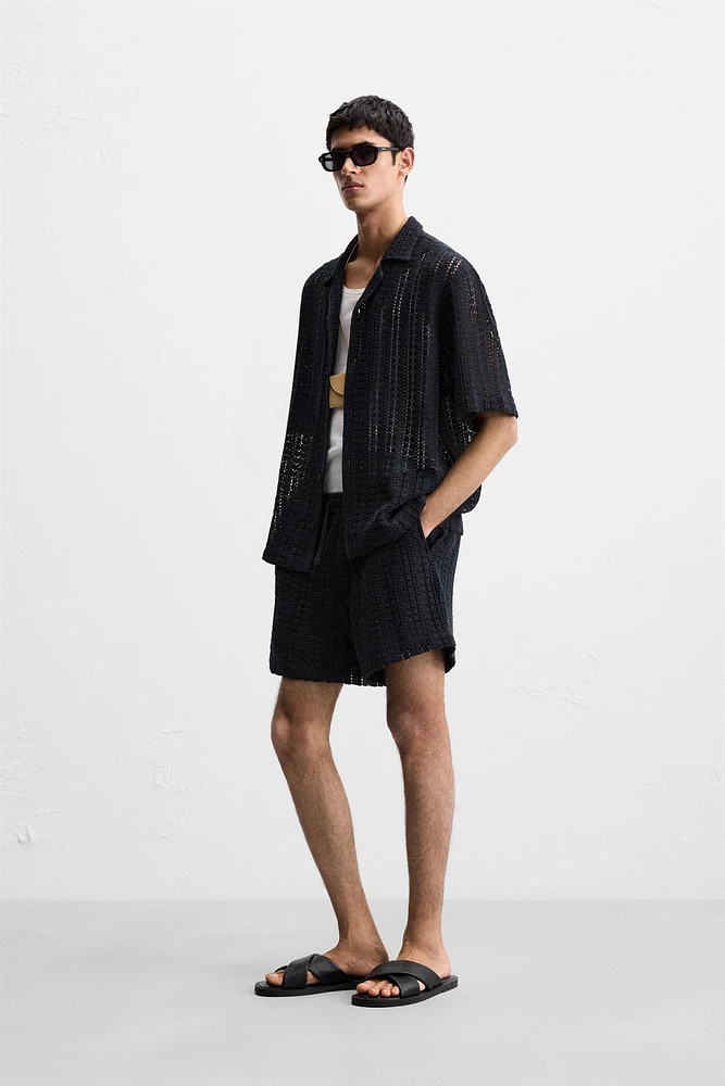 STRUCTURED CROCHET SHORTS
