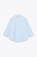 CHEMISE EN POPELINE À MANCHES LARGES