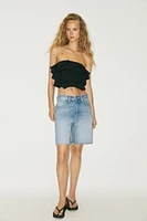 RUFFLED BANDEAU TOP