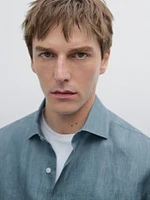 Lightweight regular fit 100% linen shirt