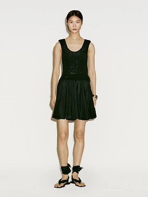 Braided suede leather top