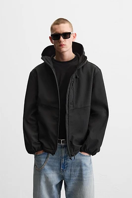 HOODED TECHNICAL JACKET