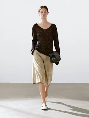 Pull coton en maille moulinée
