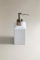 WHITE EARTHENWARE BATHROOM DISPENSER