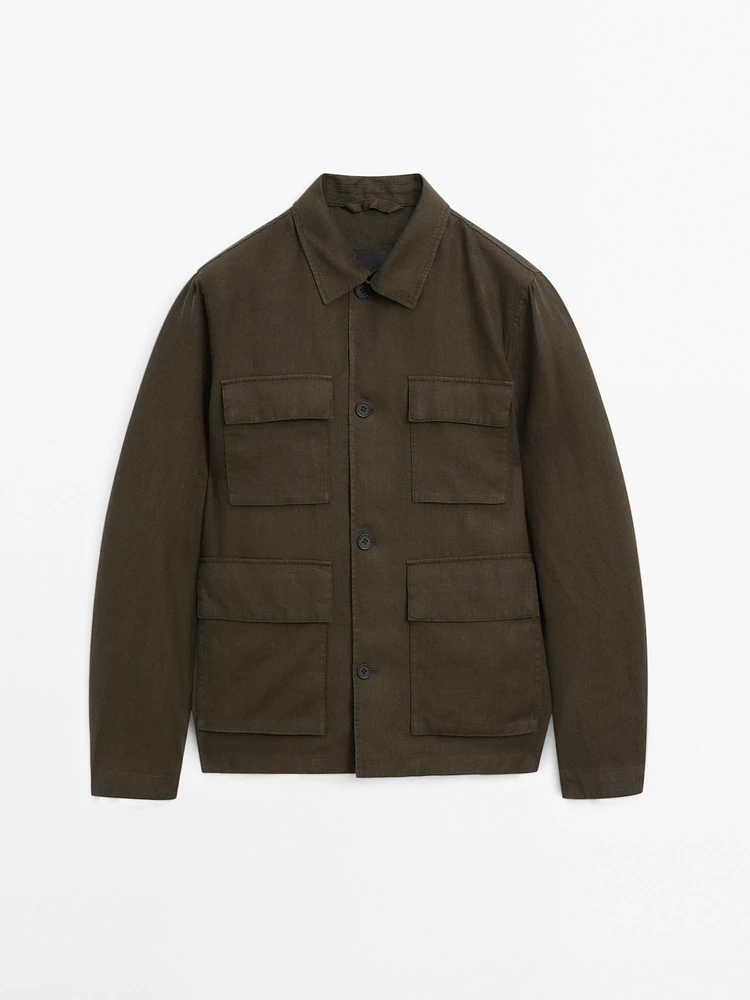 100% linen jacket with pockets