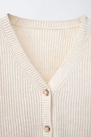GILET EN MAILLE CÔTELÉE