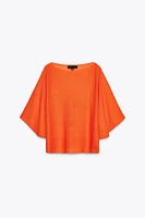 TOP CAPE EN MAILLE UNIE
