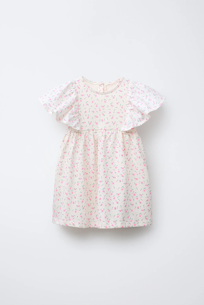 RUFFLED COMBINATION DRESS