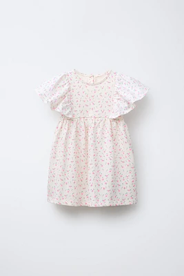 RUFFLED COMBINATION DRESS