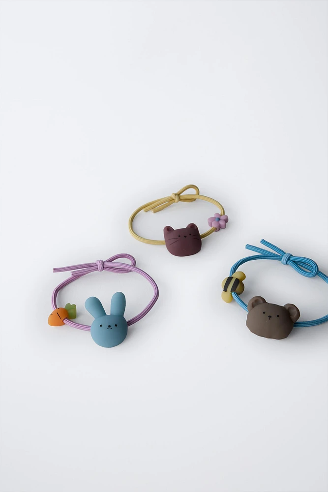 THREE-PACK OF ANIMAL HAIR TIES