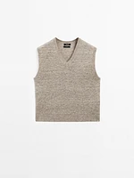 100% linen melange knit vest