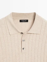 Polo en maille côtelée
