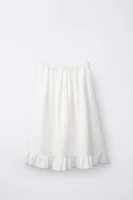 100% LINEN MIDI SKIRT