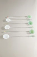 LOT PETITES CUILLÈRES VERRE RECYCLABLE FLEURS (LOT DE 6)