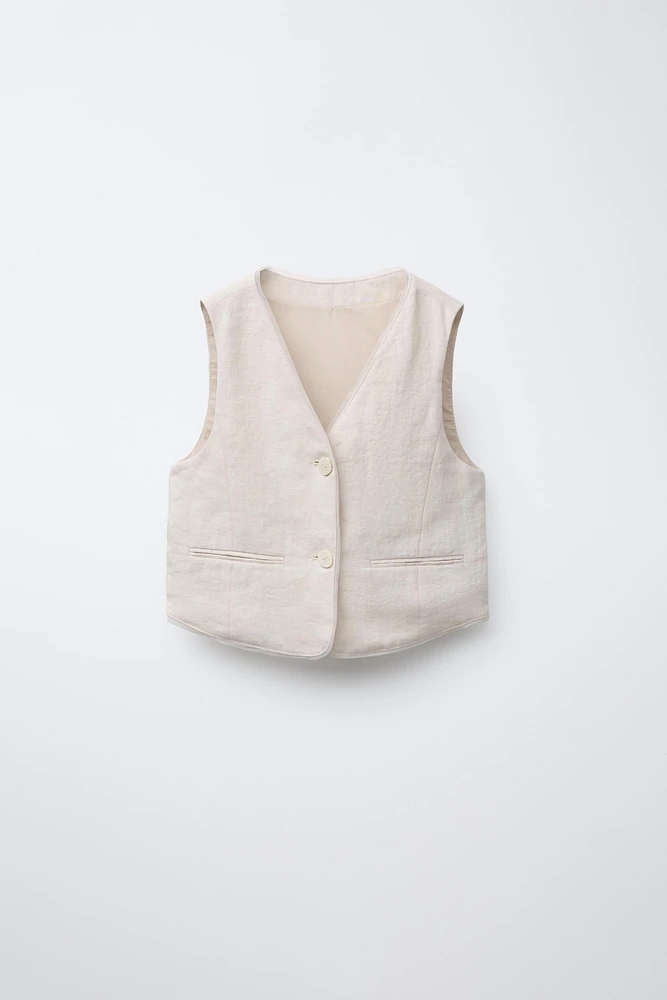 GILET 100 % LIN ORGANZA