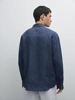 Chemise regular délavée en lin