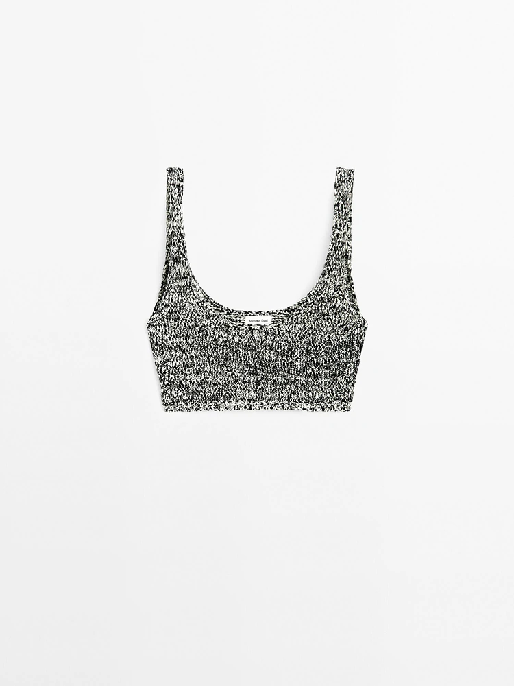 Brassière courte en maille de coton - Limited Edition