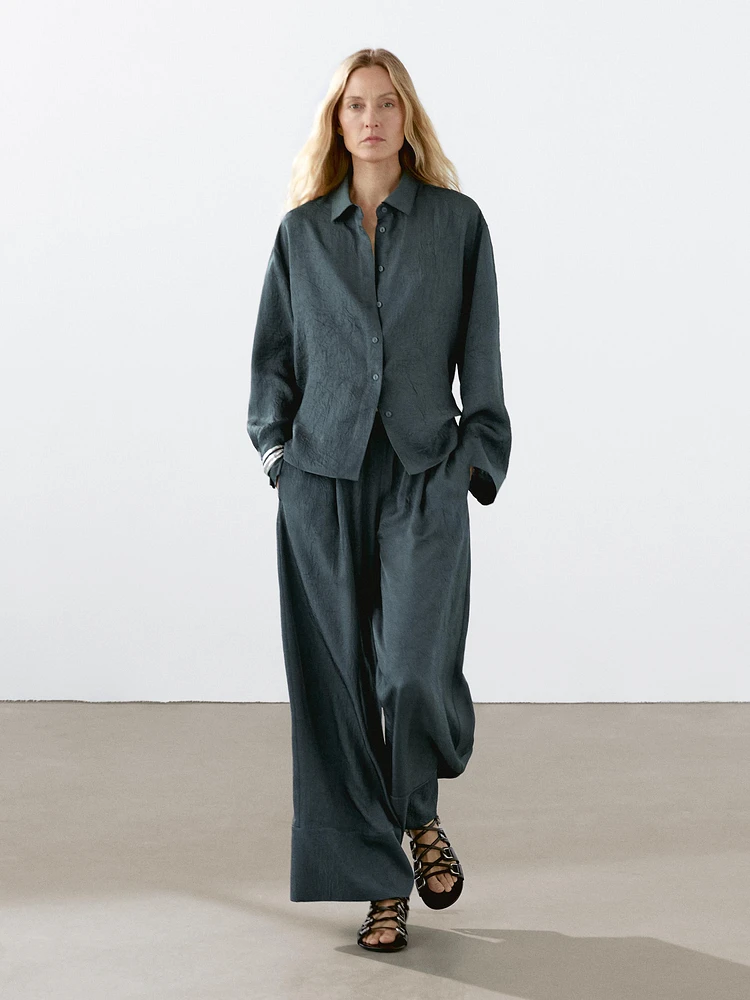 Pantalon fluide effet froiss