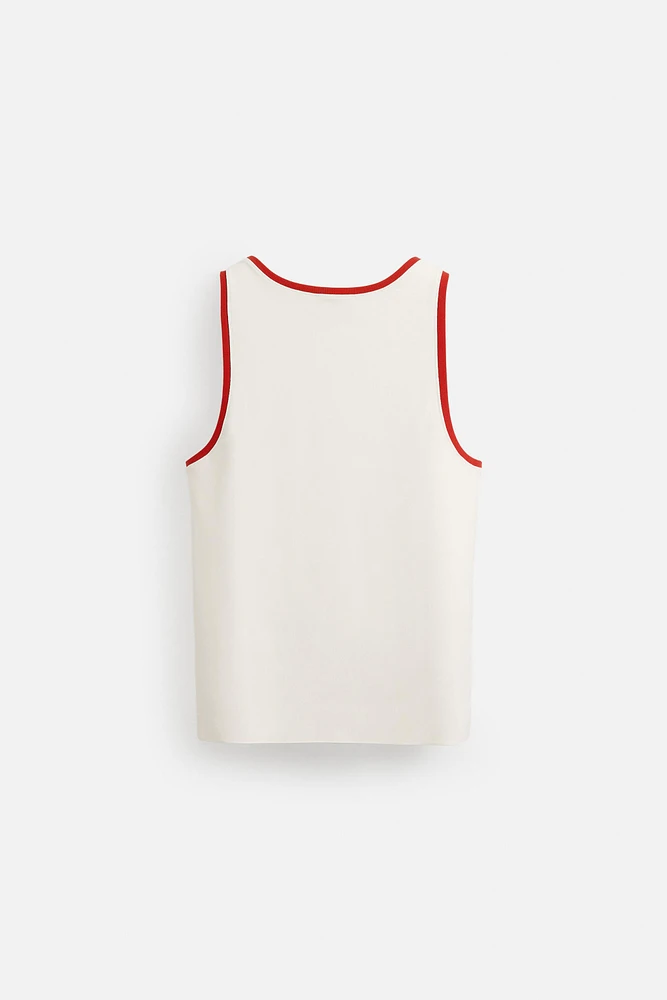 CONTRAST RIB TANK TOP